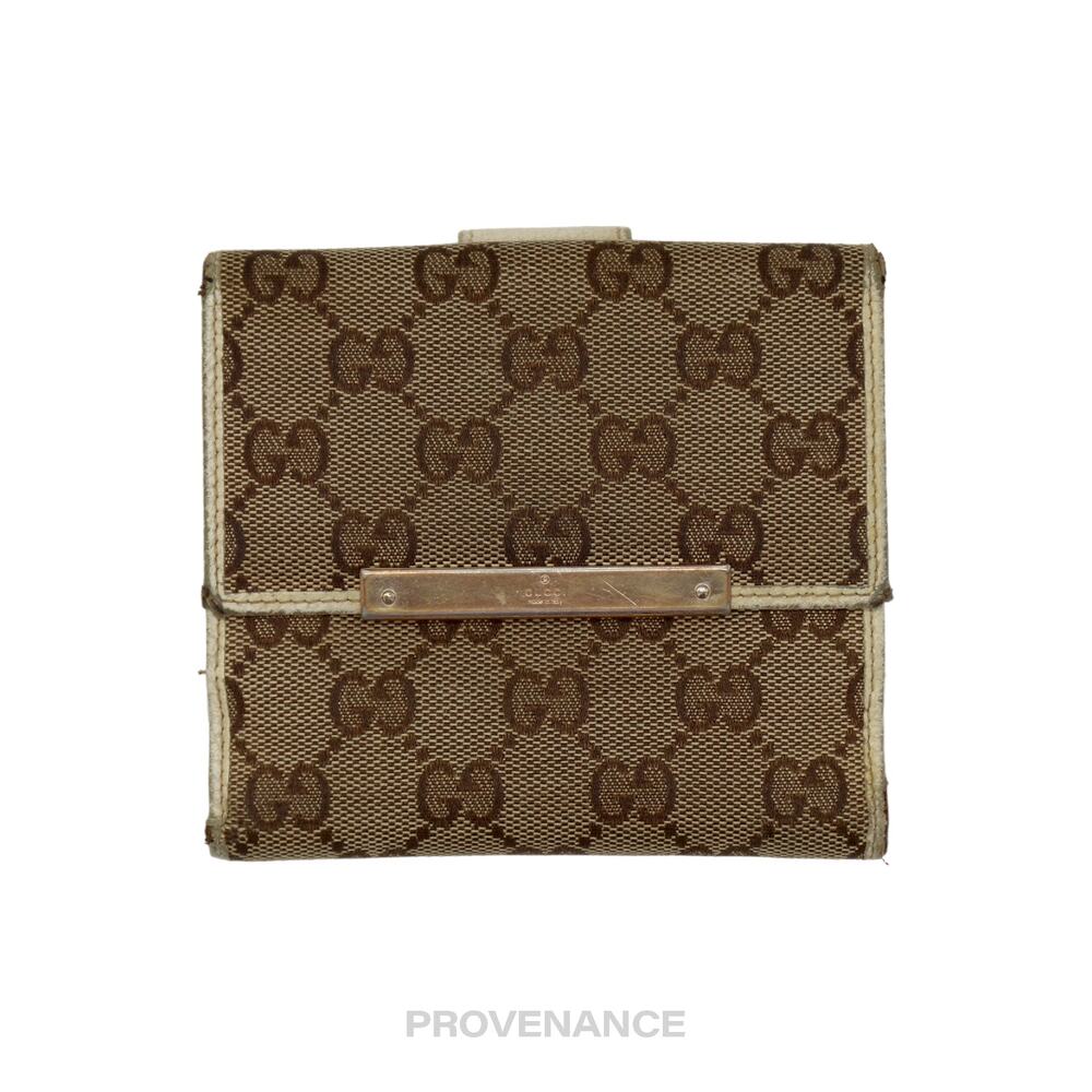 🔴 Gucci Trifold Wallet - Chalk Guccissima Leather